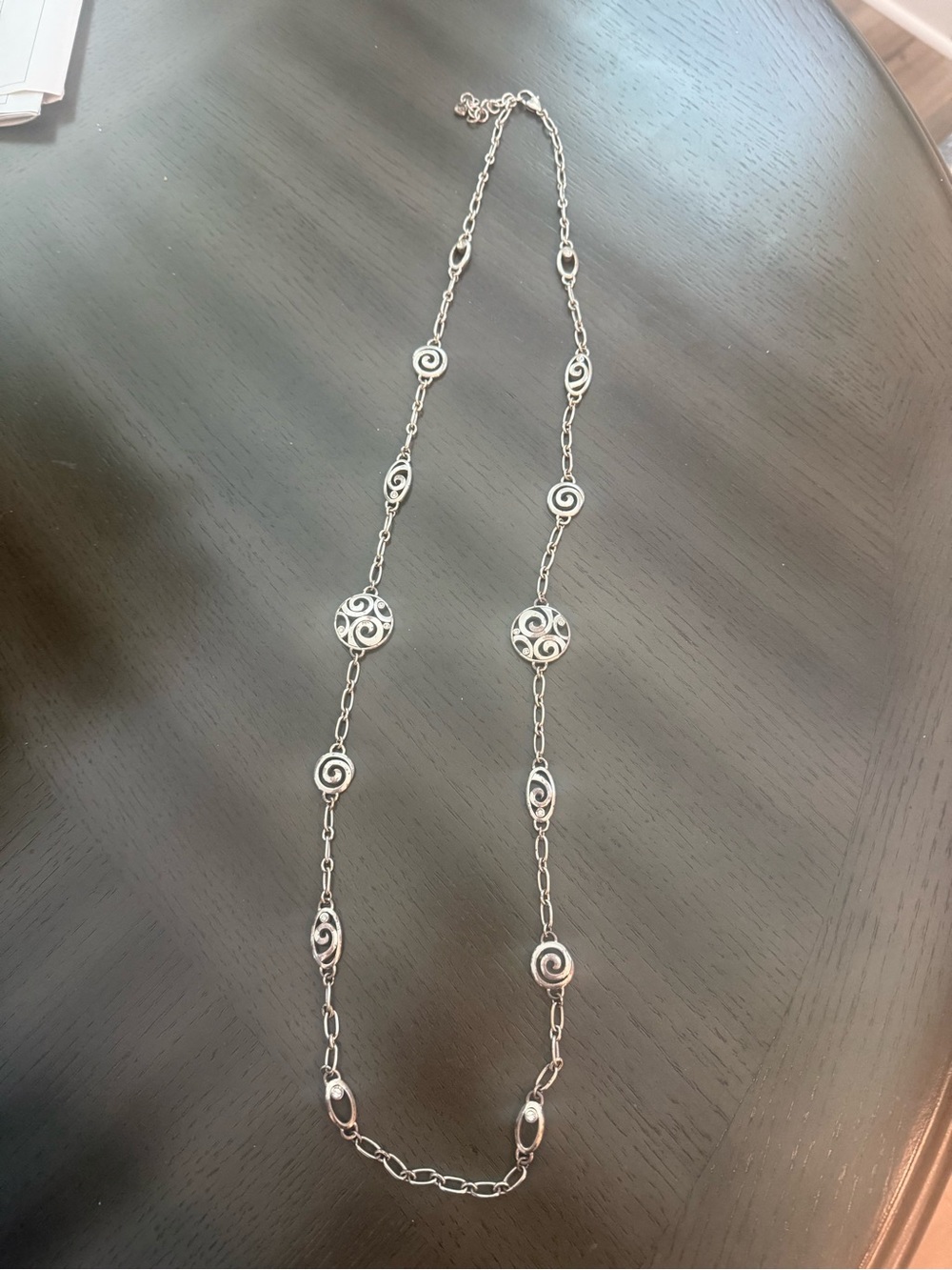 Brighton Silver-Tone Filigree and Spiral Long Necklace